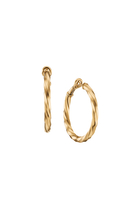 Cable Edge® Hoop Earrings , 18k Recycled Yellow Gold